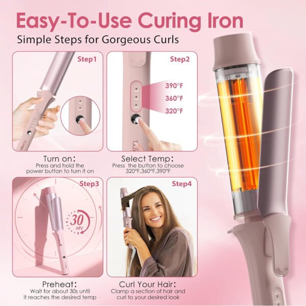 Hair Curling Iron | 130mm Long Barrel Ceramic -T303 - Imagem 5