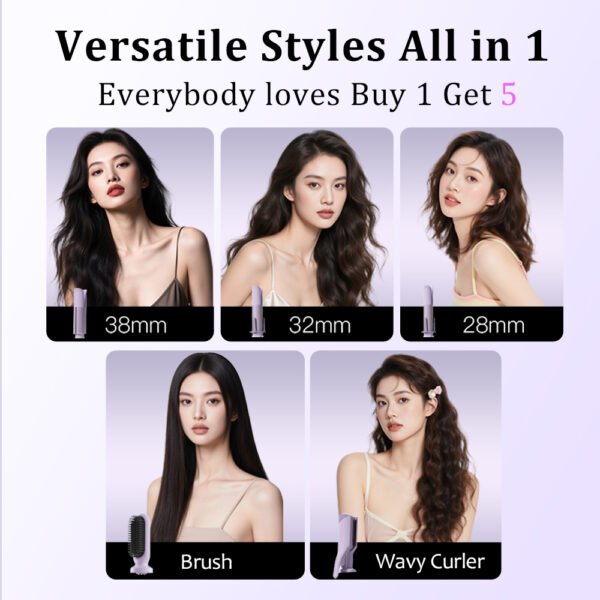 5 in 1 Interchangeable Multi-function Hair Styler - T313 - Imagen 3